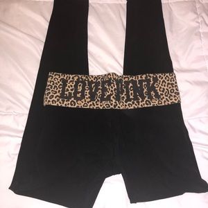 Black and leopard PINK leggings.